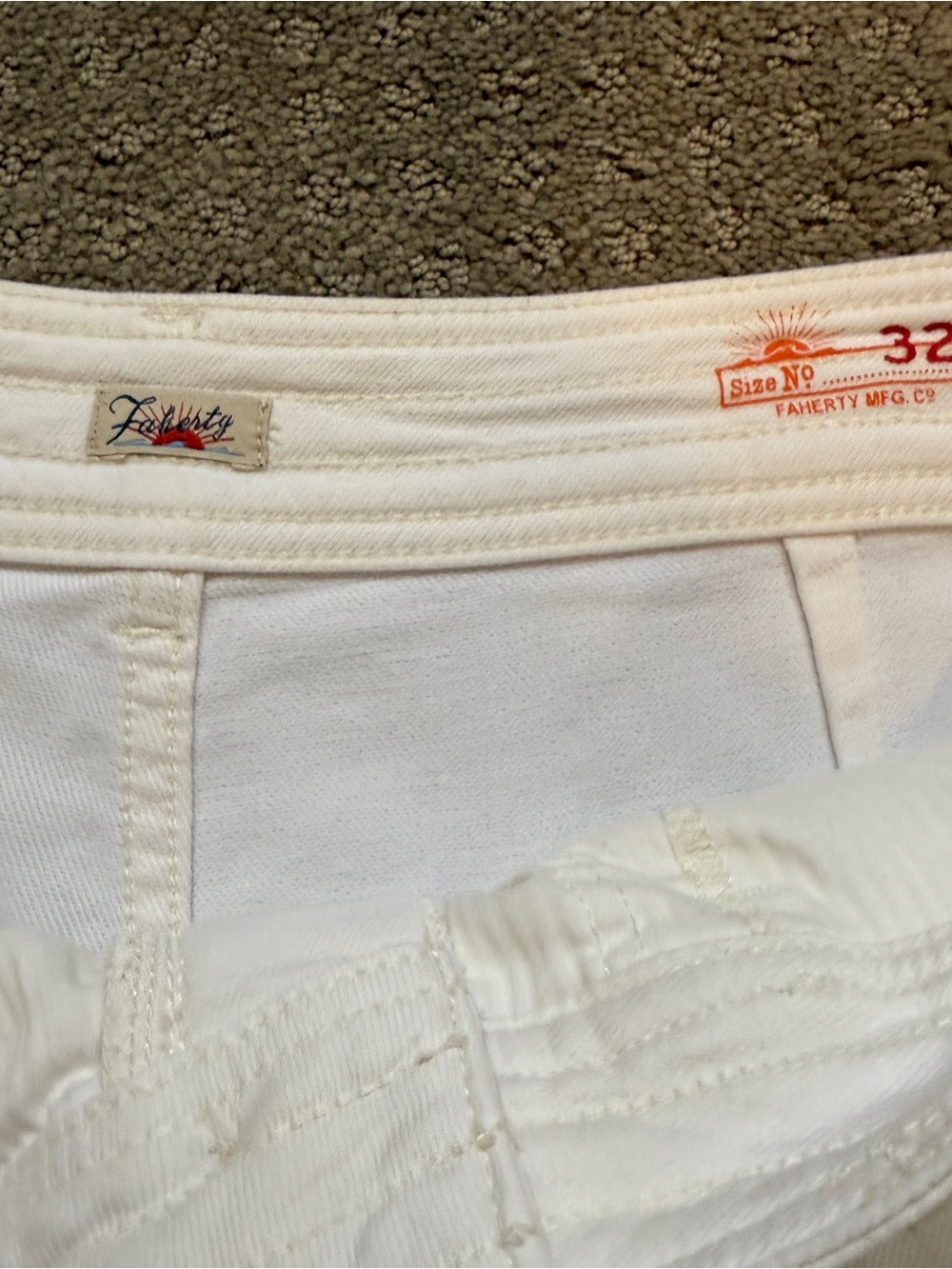 Faherty Women's Stretch Terry Harbor, Full Length Pant - Egret (ivory) Size 32 - Picture 6 of 8